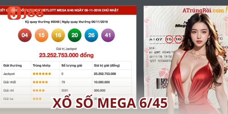 Cơ cấu giải thưởng của Xổ số Mega 6/45